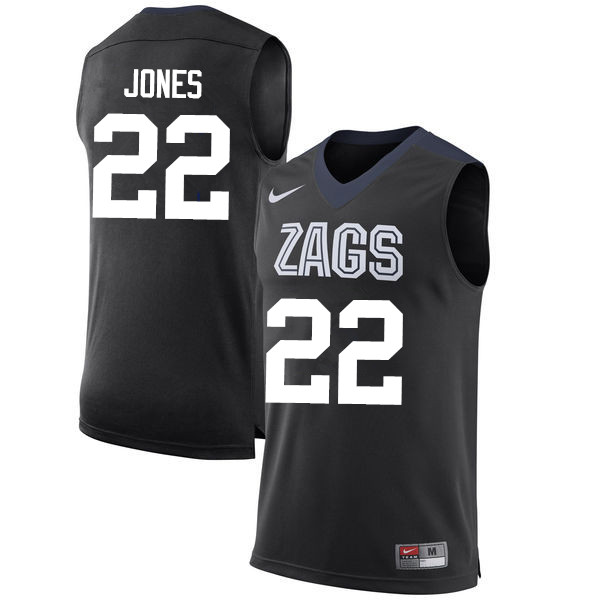 Men #22 Jeremy Jones Gonzaga Bulldogs College Basketball Jerseys-Black
